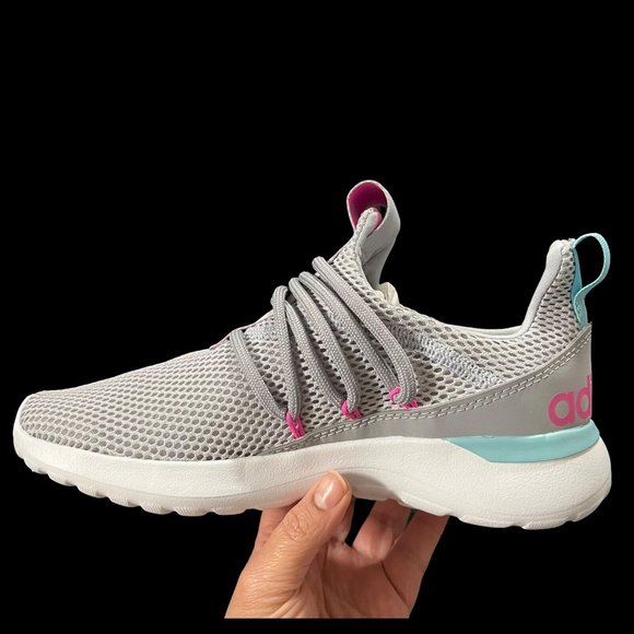 Adidas Big Girls Sneakers Size 7 Gray Pink Lightweight & Comfy Running Shoes - Picture 3 of 15